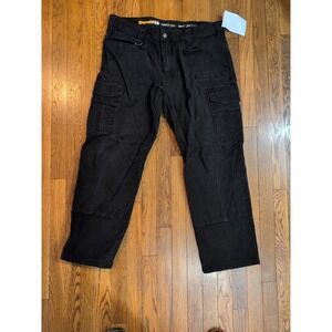 Noble Outfitters Full Flex Hammer Drill Heavy Duty Black Canvas Cargo Pant 38X30